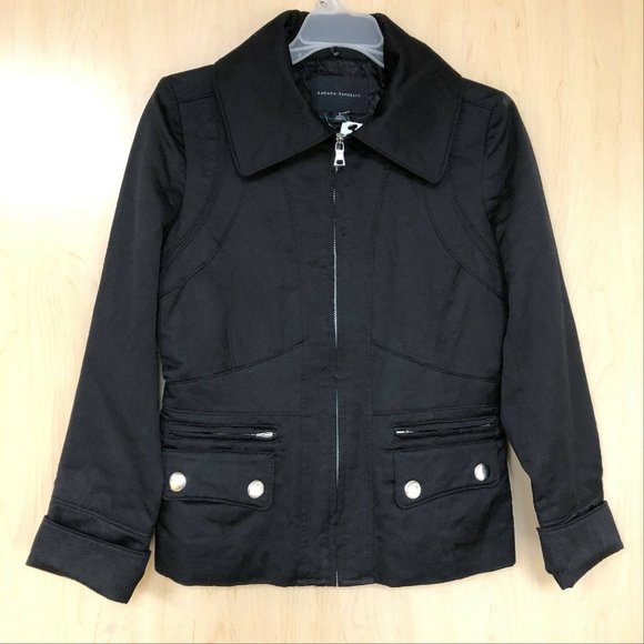 Banana Republic Jacket Women's Coat - Black Zipper w/ Pockets Size Small - Picture 2 of 4